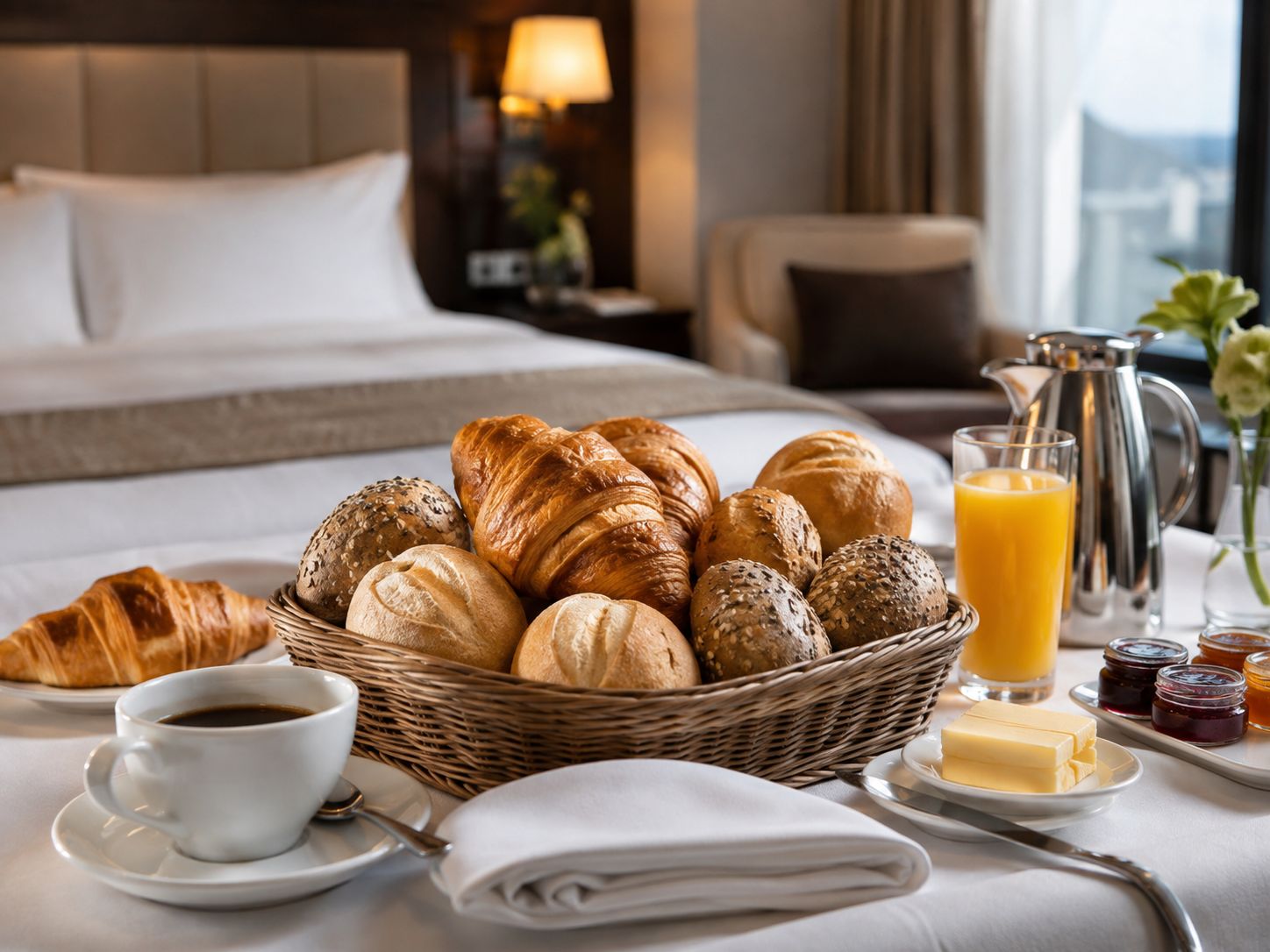 Frühstück mit frischen Backwaren im Hotel