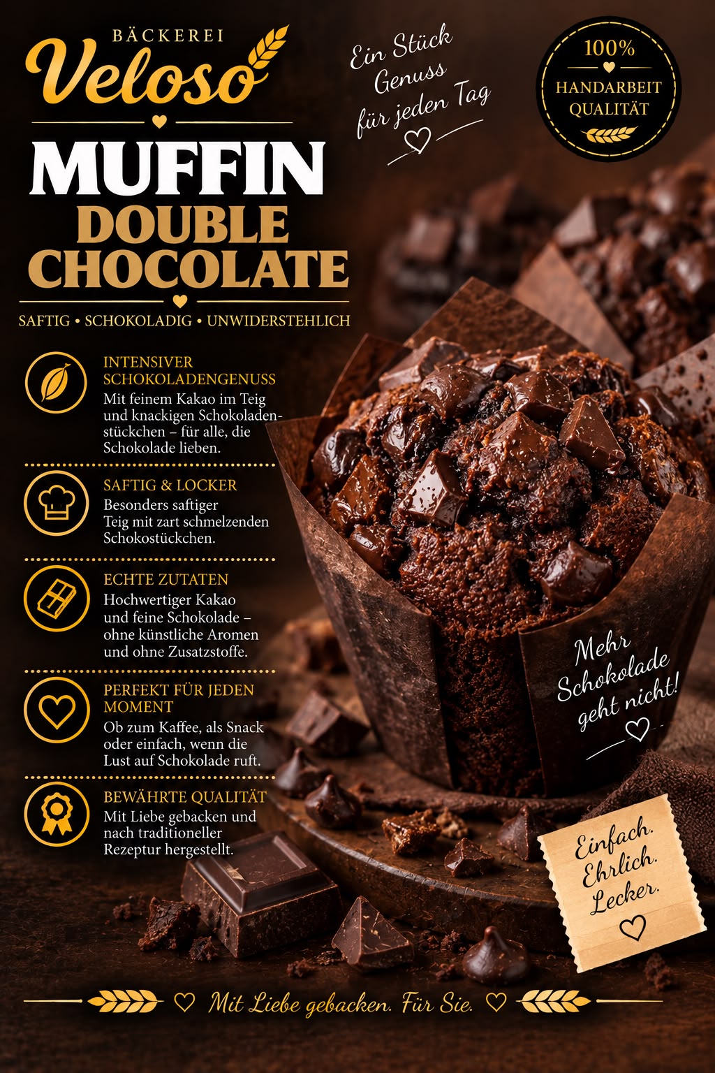 Muffin Double Chocolate von Bäckerei Veloso