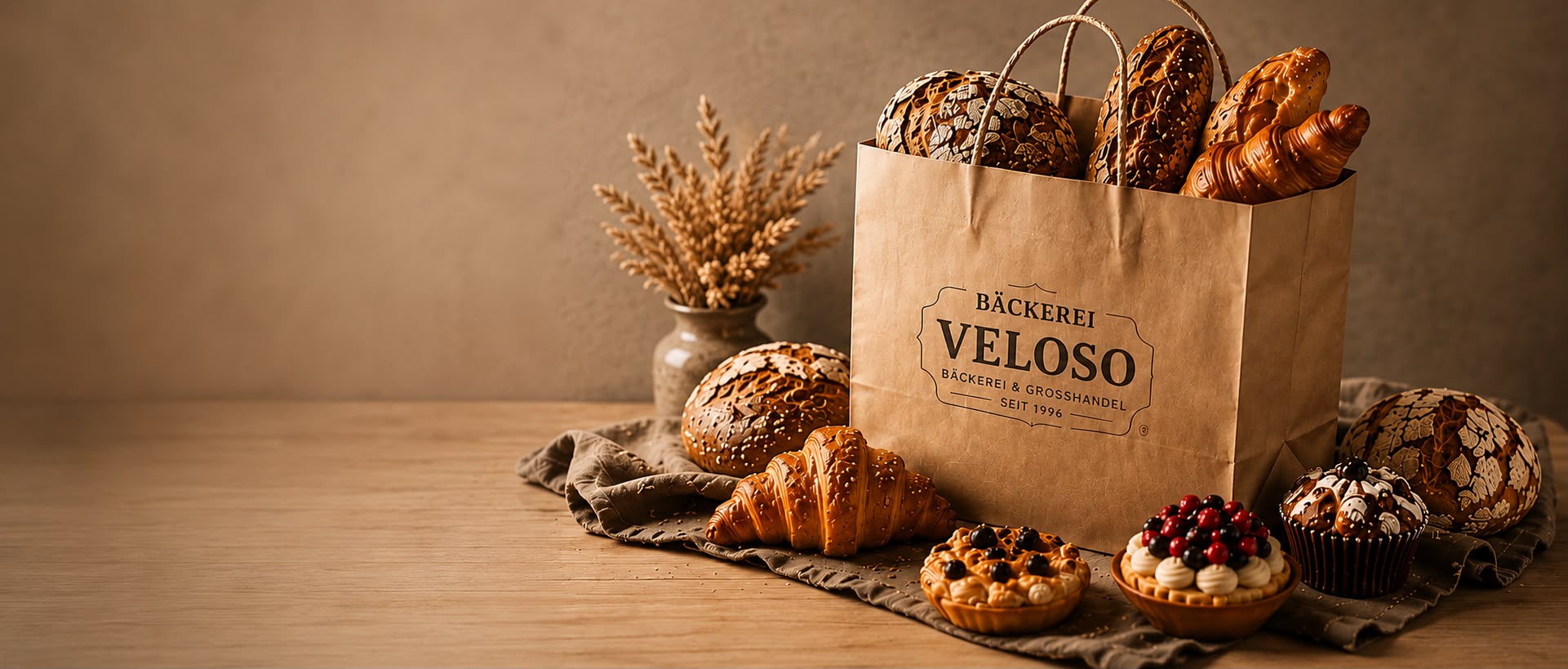 Veloso-Tüte mit frischen Backwaren – Produktauswahl